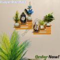 Wall Mounted 3 Layer Stair Rack, Punch Free Wall Hanging Showpiece Holder. Hand Made Craft Items Wall Shelf For Home. - Flower Vase. 