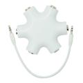 1 to 5 Stereo Audio Headphone Headset Earphones Splitter Adapter Converter 3.5mm - White. 