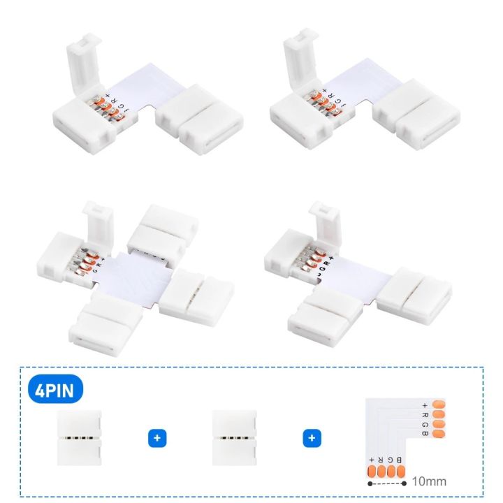 RGB%204-pin%20Buckles%204-pin%20pin%20headers%204-pin%20double-ended%20cables%204-pin%20snaps%20to%20RGB%20L%20T%20X%20Shaped%20corner%20kit%20for%20SMD5050%20Strip%20Light%20-%20Image%206