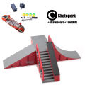 Big Scene DIY Finger Skateboard Grey Mini Park Figure Skate Stunt Ramp Stairs Scooter Venue Combination Indoor Home Toys. 