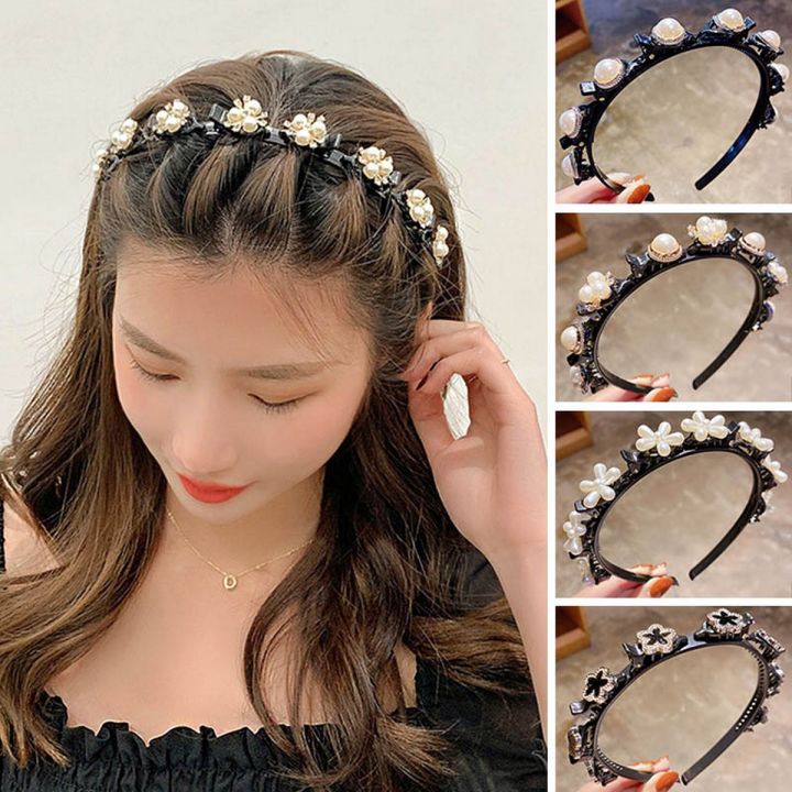 【Beiver Jewelry Store 】Korean Rhinestione Sweet Bangs Clip Fashion Ladies Headband