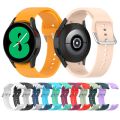 (New) for Samsung Galaxy Watch 5 44mm official silicone silver round buckle watch band.