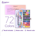 Giorgione G-ZG 72 colors metallic pearlescent solid watercolor paint with water ink brush set with metal box.