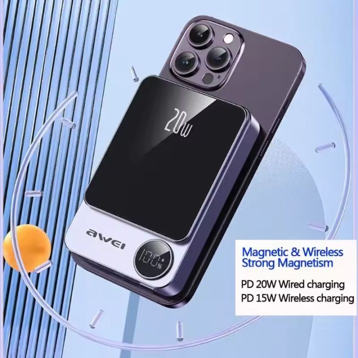 Awei%20P39K%2010000mAh%20Magsafe%20Wireless%20Powerbank%2020W%20PD%20Fast%20Charging%20Magnetic%20Power%20Bank%20-%20Image%203