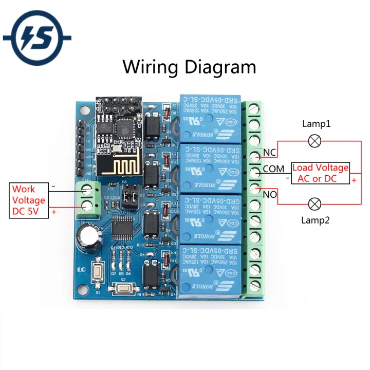 5V ESP8266 ESP-01 4 Channel Wifi Relay Module Remote Control Switch For Smart Home IOT Transmission Phone APP Controller
