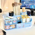 Ins Kawaii Desk Organizer Storage Box Cute Bear Handle Drawer Stationery Pen Holder Sticky Note Tape Storage Box Organizer Rack.