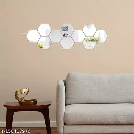 Hexagon%20Acrylic%20Mirror%20Wall%20Decor%20Set%20of%2012%20Silver%20Plastic%20Mirrors%20for%20Home%20Interior%20Design%20-%20Image%202
