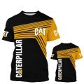 2023 Cool Summer CAT Excavator T-Shirts for Men and Women: Streetwear with 3D Printed Caterpillar Design. 