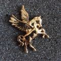 Pegasus mini brooch pin buckle golden for men women outfit accessories. 