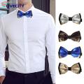 Suit Tie Metal Corner Double Layer Groom Bow Tie.