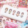 6sheets/lot Cartoon Girls Sticker Pack Cute Kawaii Stickers Set DIY Material Waterproof PVC Decorative Decals Phone Diary Kids.