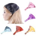 Vintage Bandage Elastic Sports Hair Bands Beach For Women Girl Tie Dye Head Turban. 