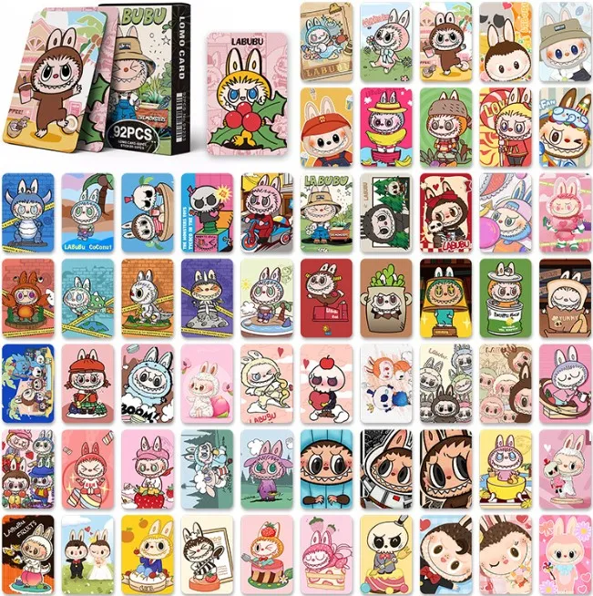 60PCS%20Lomo%20Card%20+%2032PCS%20Stickers%2092PCS/BOX%20Anime%20Labubu%20Double%20Sided%20Printed%20Cards%20with%20Box%20-%20Image%203