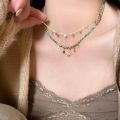 Fashion Alloy Clavicle Choker Jewelry Retro Pendant Necklace Light Weight Simple Style Love Drop Necklace. 