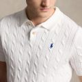 Ralph Lauren Cable-Knit Cotton Polo Sweater – White. 