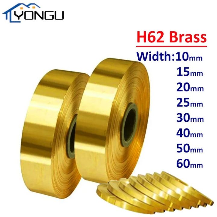 1Meter 99.9% Thin Pure Brass Strip H62 yellow Metal Brass Sheet Foil Plate Thickness 0.1-0.5mm Width 10-60mm