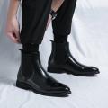 Luxury Brand Men's Chelsea Boots New Outdoor Red Sole Square Shoes Handmade Toe Business Ankle Boots for Men Dress Boots 2024 BunnyGarden.