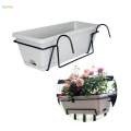 Balcony Railing Planter with Rack and Tray Vegetable Planting Pot Flowerpot for Porch Windowsill.