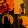 Kerokuru USB Sunset Light Lamp Self Photography Light LED Rainbow Neon Night Light Projector Photography Wall Atmosphere Light.