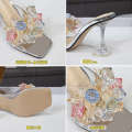 Cinderella Crystal Flower High Heel Sandals Stage Walk Show Hosting Car Model Malness Brand Large Women's Shoes.