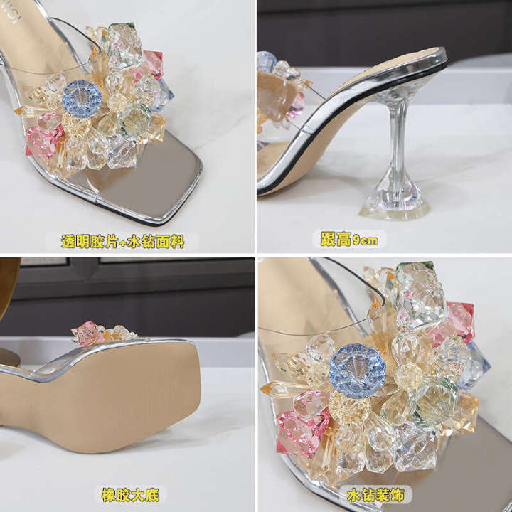Cinderella%20Crystal%20Flower%20High%20Heel%20Sandals%20Stage%20Walk%20Show%20Hosting%20Car%20Model%20Malness%20Brand%20Large%20Women's%20Shoes%20-%20Image%203