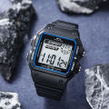 Shock Resistant Digital Watch - 3ATM Water Resistant Rectangular Dial.