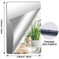 4pcs Acrylic Mirror Sheets Flexible Non Glass Mirror Tiles with 16pcs Self Adhesive Stickers for Home Livingroon Decoration Wall. 
