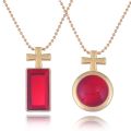 Anime Saga of Tanya the Evil Necklace Tanya Von Degurechaff Red Crystal Cross Pendant Necklac For Women Men Couples Jewelry. 