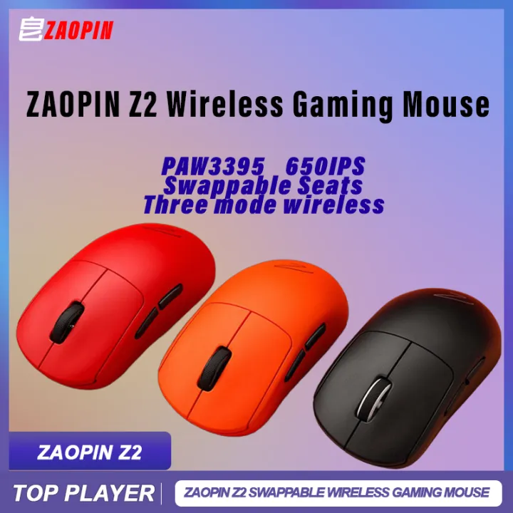ZAOPIN Z2 Wireless Gaming Mouse Swappable PAW3395 650IPS Lightweight 4k Polling Rate FPS RTS MOBA Esport Three mode Mice