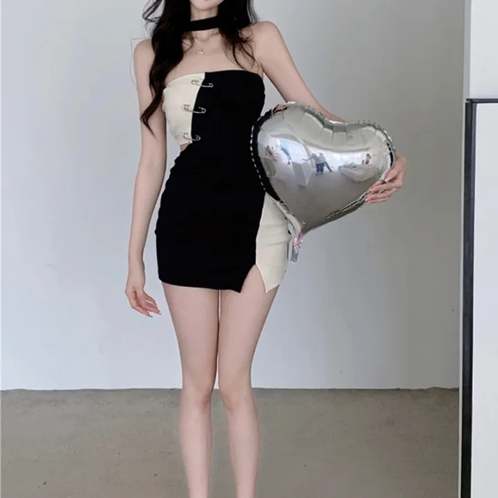 Halter%20Bodycon%20Dress%20Contrast%20Color%20Hollow%20Out%20Summer%20Party%20Mini%20Dress%20-%20Image%204
