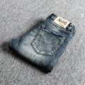 Italian Style Fashion Men Jeans Retro Blue Elastic Slim Fit Ripped Jeans Men Trousers Vintage Designer Casual Denim Pants Hombre. 