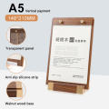 A4/A5 Size Menu Clipboard Lightweight Solid Walnut Wooden Display Board High-grade Price List Holder for Coffee Shop Restaurant. 
