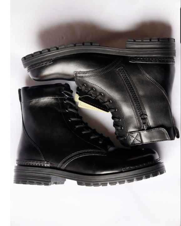 Bikers zipper boots Rubber sole high gripe