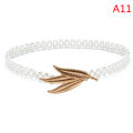 Elegant Faux Pearl Dress Belt For Girls Elastic Belt Accessories Party Decor. 