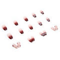 24Pcs Wine Red Fake Nails with Glue DIY Art Design Flower False Nails Wearable Nails Stylish Pattern Artificial Nails. 