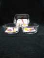 Aglaia Oven Proof Deli Glassware 3 Piece Bowls With Lid Set.