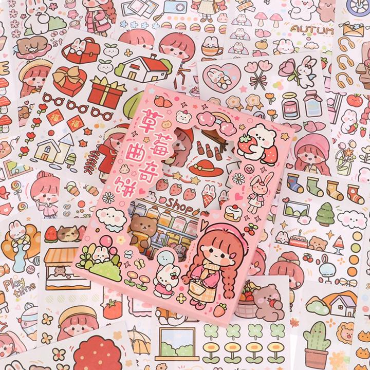 50 Sheets Cute Cartoon Girls Scrapbooking Stickers For Journaling Scrapbook