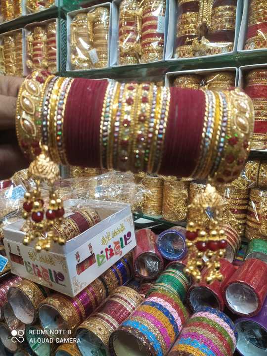 1 Set New Indian Bridal Jhumka Pekhom Bangles/Churi Package For Girls-(1 full set)
