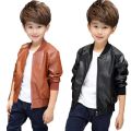 2023 New Boys Fashion Leather Jackets Spring Autumn Teens Long Sleeve Pu Coats Kids Clothes For 2-14 Years Boy Leather Outerwear.