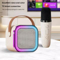 K12 Portable Karaoke Machine Bluetooth 5.3 Speaker System with 1-2 Wireless Mic Mini Home Theater Speakers Adjustable LED Lights. 
