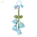 Crochet Flower Keychain Birthday Gift Knitted Orchid Bell Flower Pendant.