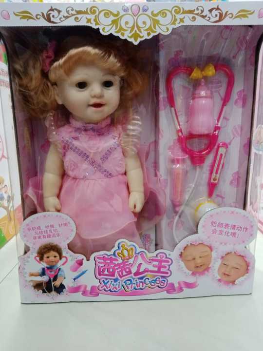 Kids doctors learning toy Lovely Smile Facing Doll with Doctor Set