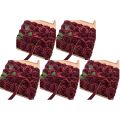 Artificial Flowers 125Pcs Looking Burgundy Fake Roses with Stems for DIY Wedding Bouquets Red Bridal Shower. 