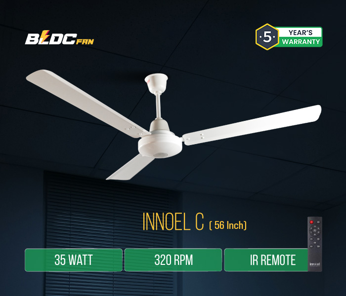 Innoel BLDC Ceiling Fan - 35 Watts (56 Inch/1400 mm)-C-Model | 5 Years Warranty | Free Delivery