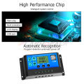 iFlashDeaal 30A Solar Charge Controller Solar Panel Controller 12V/24V Adjustable LCD Display Solar Panel B-attery Regulator With USB Port Auto PWM Controllers Intelligent System Charging Controller For Home. 