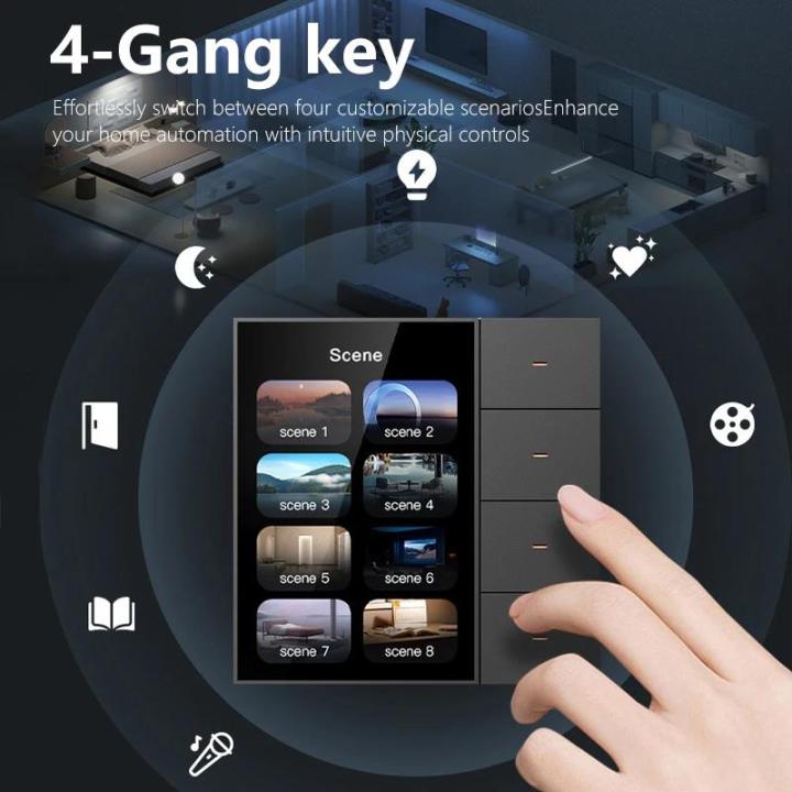 Tuya%20Zigbee%203.5%20Inch%20Smart%20Wall%20Switch%20Touch%20Screen%204%20Groups%20Switch%208-way%20Scene%20Radar%20Sensor%20Dimming%20Switch%20Curtain%20Smart%20Home%20-%20Image%204
