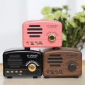 BT01 Retro Bluetooth Speaker Old Classic Speaker Strong Bass Enhancement Sound Box with FM Radio Wireless Charging Mini Speaker. 