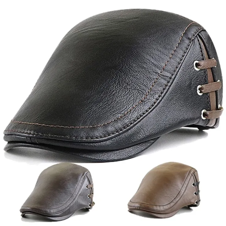 Fashion%20PU%20Leather%20Caps%20Windproof%20Man%20Beret%20Bandage%20Hat%20Spring%20Flat%20Cap%20Casquette%20Warm%20Side%20S%20Boina%20Masculina%20-%20Image%203