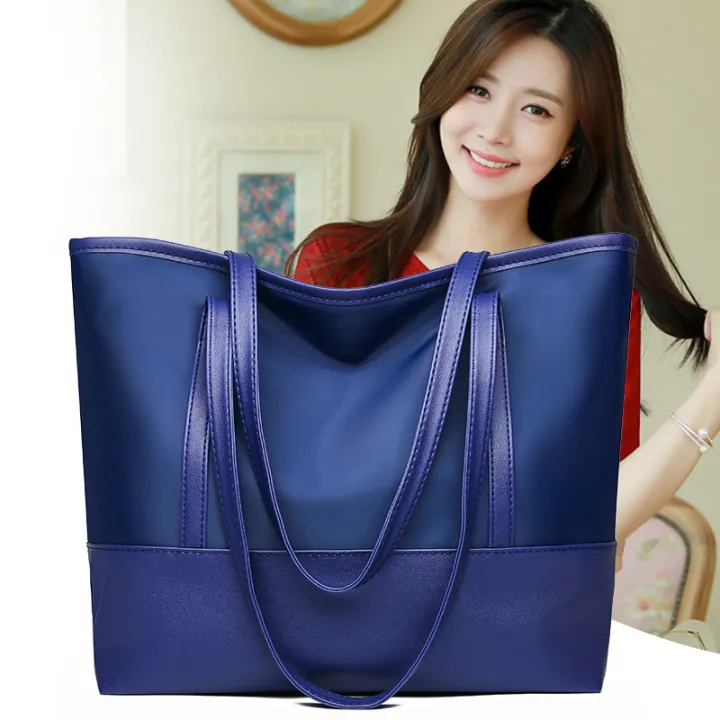 Cross-border%20new%20women's%20tote%20bag%202021%20Korean%20version%20large-capacity%20shoulder%20bag,%20Oxford%20cloth%20spliced%20soft%20leather%20handbag%20-%20Image%203