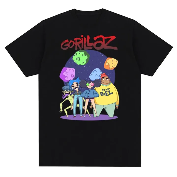 Music%20Band%20Gorillazs%20Punk%20Rock%20Print%20T%20Shirt%2090s%20Casual%20Fashion%20Short%20Sleeve%20Plus%20Size%20T%20Shirt%20Unisex%20-%20Image%203